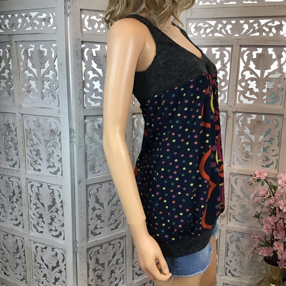 Boho Sleeveless Sweater Tunic Top Medium - Picture 3 of 5